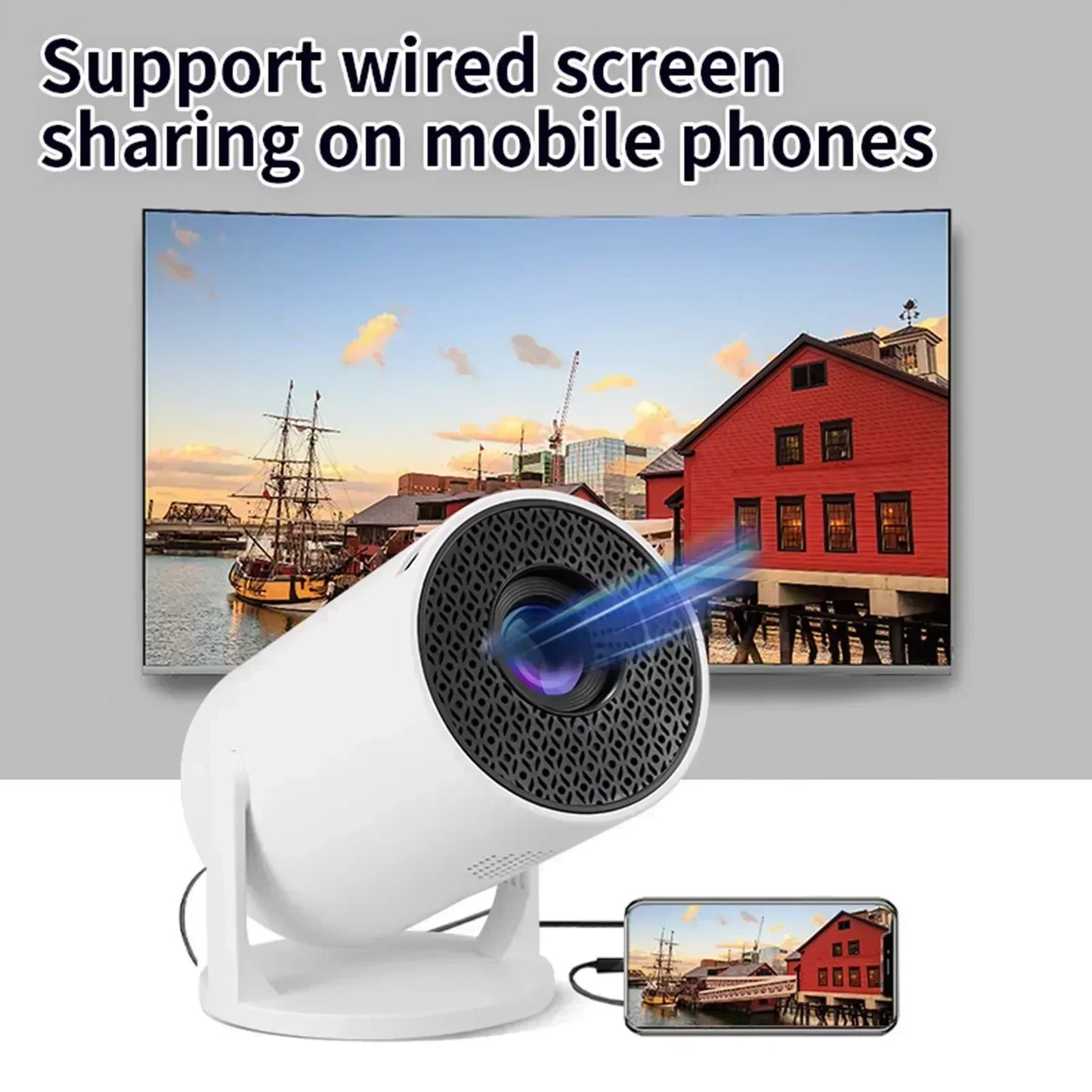 Mini HY300 Smart Android Projector Portable Wireless Home Theater Pocket Projector with Latest Technology HY300