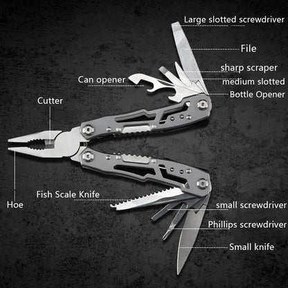 Camping Multitool Stainless Steel Portable Folding Knife Pliers Outdoor Emergency Survival Gear Multifunction Tools for Hiking