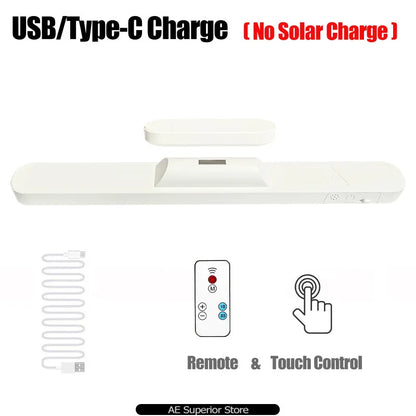 LED Desk Lamp Magnetic Night Light USB Rechargeable Table Lamp Remote Eye-protection Reading Light (Optional Solar Charging)