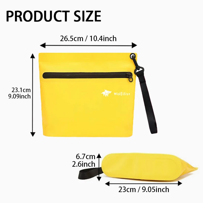 Waterproof Tote Dry Bags, PVC Multi-Functional Outdoor Handbags, Dry Pouch Splashproof Rip Resistant Easy to Clean