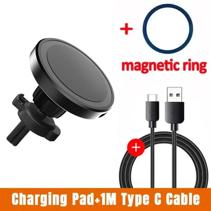MagSafe Car Wireless Charger 30W - Air Vent Clip Phone Holder - Stable Grip For iPhone 13-17 Pro Max & Fast Charging Stand