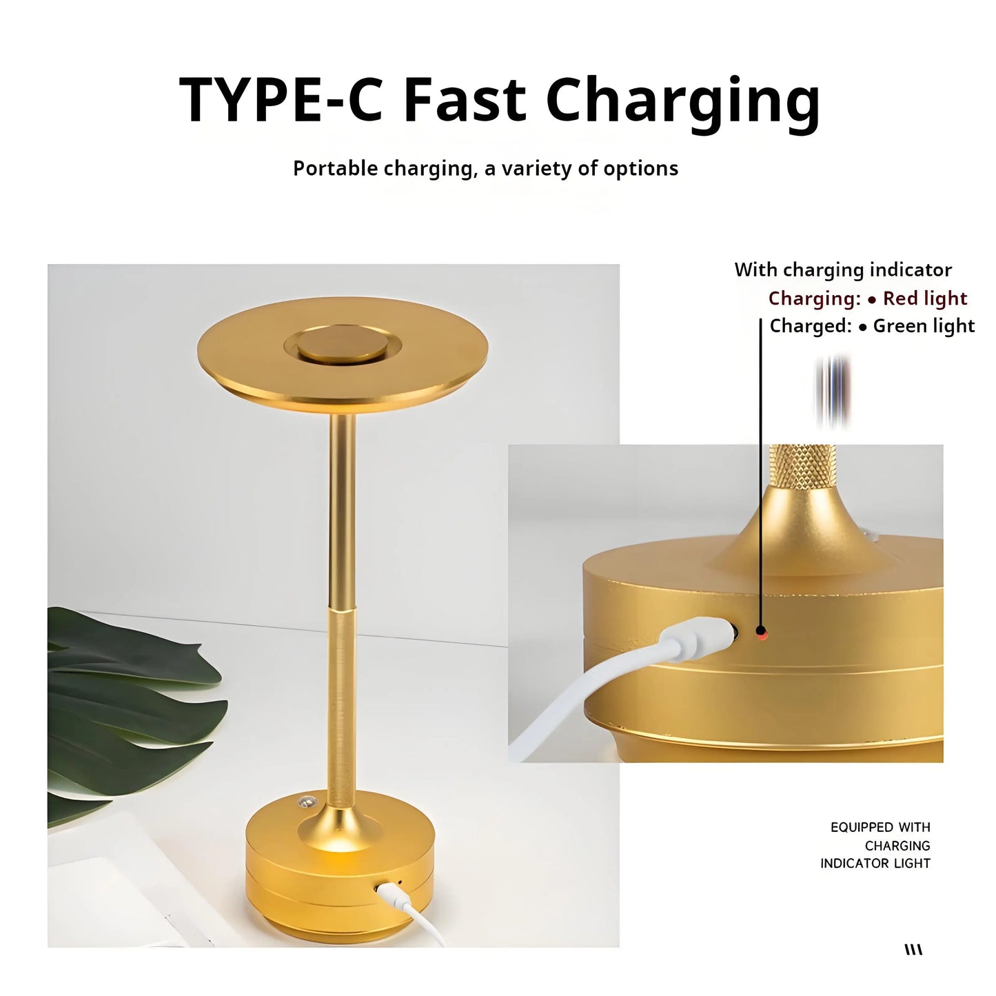 Charging LED Desk Lamp with Battery Restaurant Bar Table Lamp Dimming Atmosphere Retro Portable Charging Touch USB Read Lamp