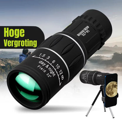 16x52 Monocular Binoculars Dual-focus Large-aperture Birdwatching Scope Photography Low-light Night Vision Hunting Camping