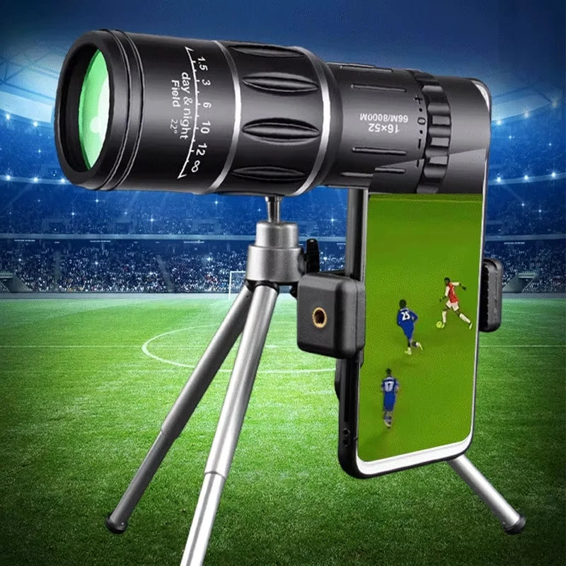 16x52 Monocular Binoculars Dual-focus Large-aperture Birdwatching Scope Photography Low-light Night Vision Hunting Camping