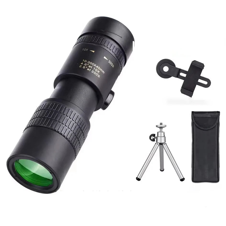 CAOX 10-300x40 HD Binoculars Portable Professional Monocular Powerful Long Distance, Suitable for Hunting, Outdoor, and Concerts
