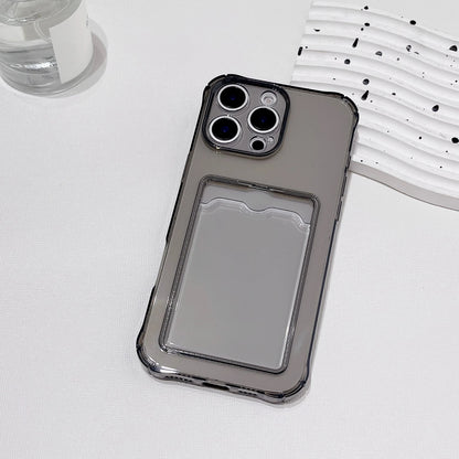 Clear Shockproof ID ATM Card Slot Protection Cover For iPhone  16 15 14 13 12 11 Pro Xs Max Mini 16e X XR Silicone Phone Case