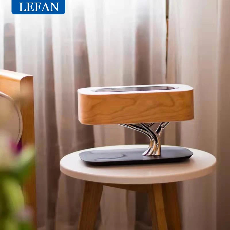 Smart Bedside LED Desk Lamp Built-in Bluetooth Speaker Wireless Phone Charger Smart LED Dimmable  Lamp Cafe Bar Table Light
