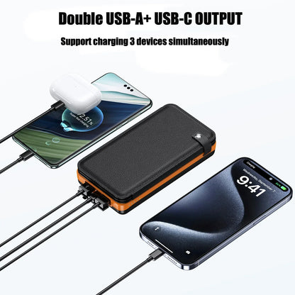 New Portable Solar Power Bank 50000mAh Large Capacity Charger Compatible with IOS Android USB-A And USB-C Fast Charging outdoor