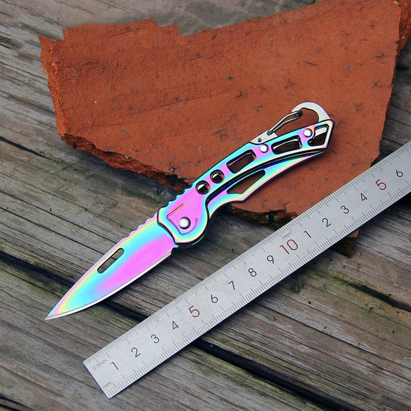 Folding Knife Portable Stainless Steel Pocket Knives for Men EDC Multitool Outdoor Camping Survival Hiking Knife Keychain