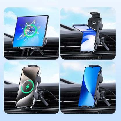 Universal Car Phone Holder Wireless Charger Phone Mount Intelligent Induction Electric Rotation Phone Holder Charger Magsafe