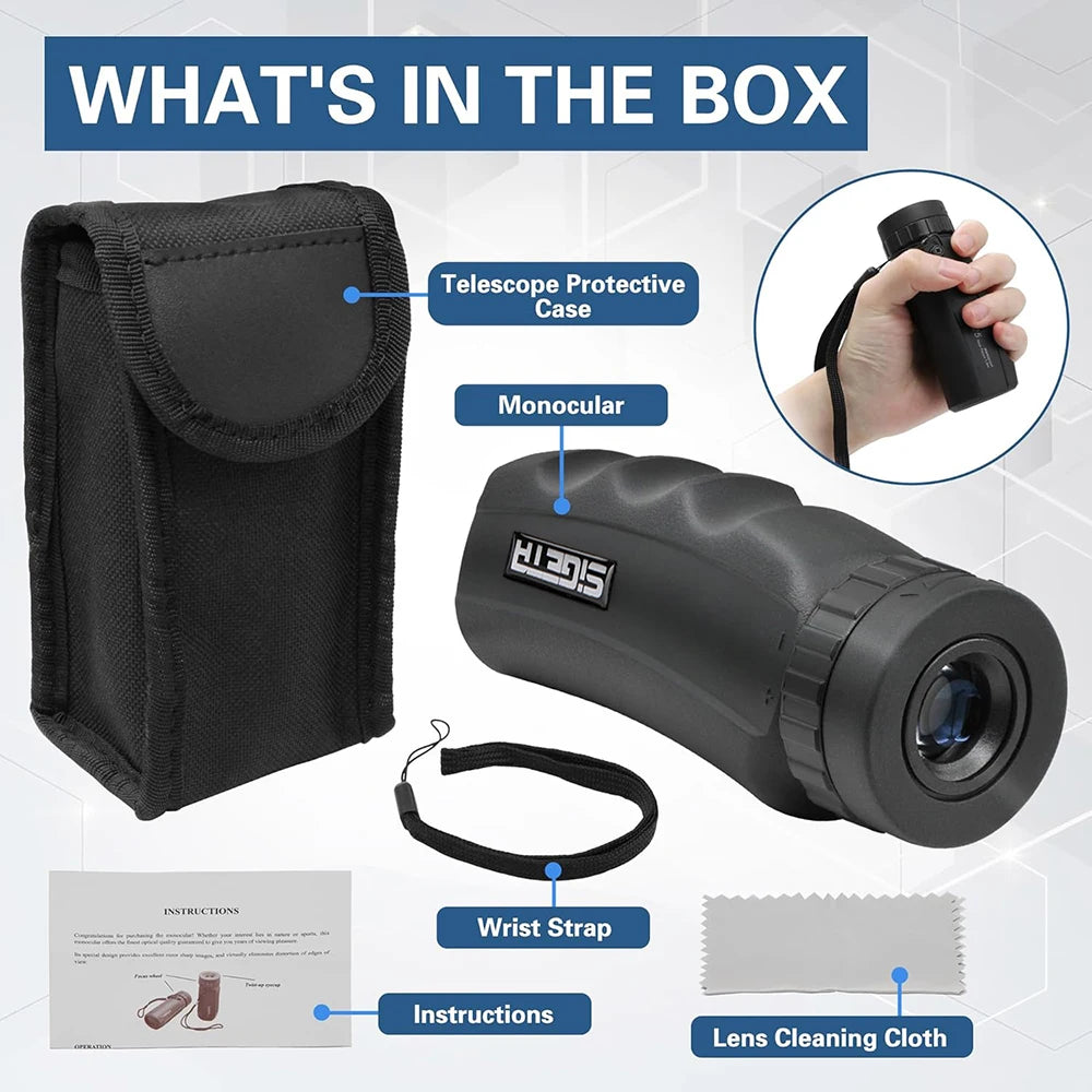 8x25 Monocular HD Telescope Outdoor Mini Pocket Compact Binoculars Waterproof for Bird Watching Hunting Camping Hiking Travling