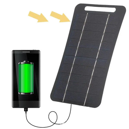 2W Solar Charger Portable W/USB-C Fast Charging For Phone Power Banks Camping Hiking Emergency Power Supply.