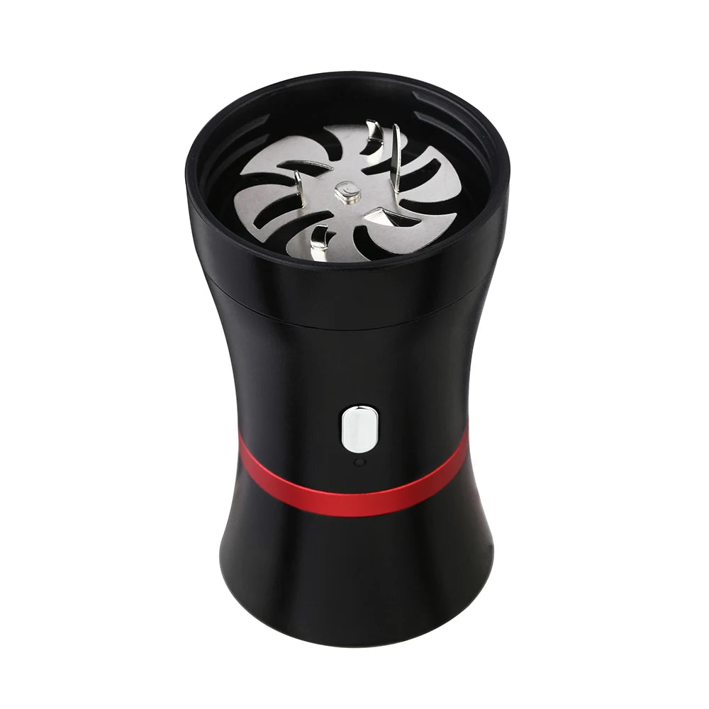 Electric Herb Grinder Compact Size Updated 6 Blades with 50ml Glass Herb Jars USB-Rechargeable Automatic Electric Grinder