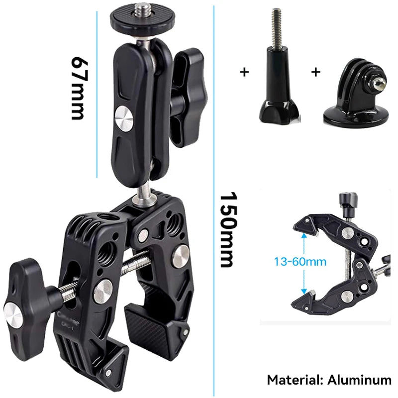 Camera Motorcycle Handlebar Mount Selfie Stick Bicycle Monopod for Go Pro 13 12 11 10 9 8 Insta360 X4 X5 DJI Osmo Action 5 Pro 4