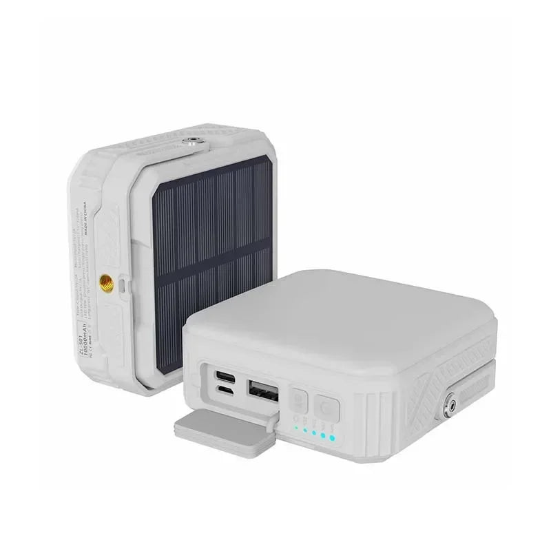 Solar Power Bank 10000mAh Powerbank Portable Charger External Battery Bracket Camping Tent Light Emergency Power Supply