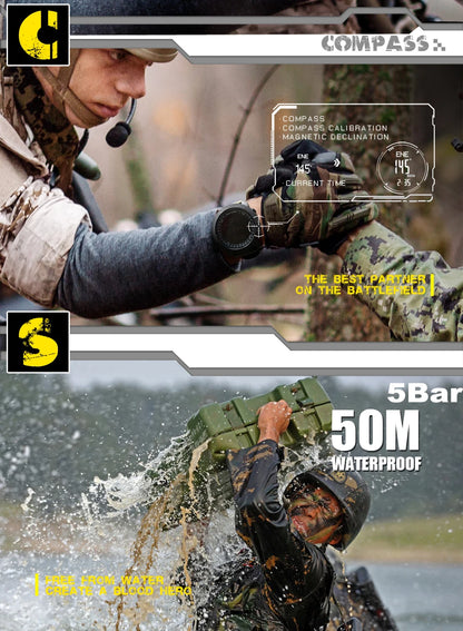 NORTH EDGE Men's Sport Digital Watch Hours Running Swimming Military Army Watches Altimeter Barometer Compass Waterproof 50m