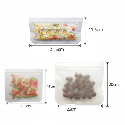 Silicone Food Storage Containers Reusable Food Storage Bags Lunch Bags Stand Up Zip Shut Bag Cup Fresh Food Leakproof Containers