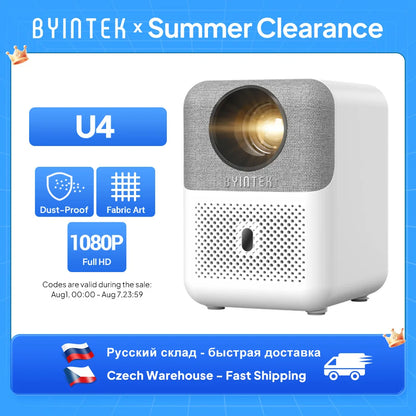 BYINTEK U4 LOVE 1 Smart Mini Home Theater Projector 4K 1080P Video Android WIFI for Smartphone Cinema