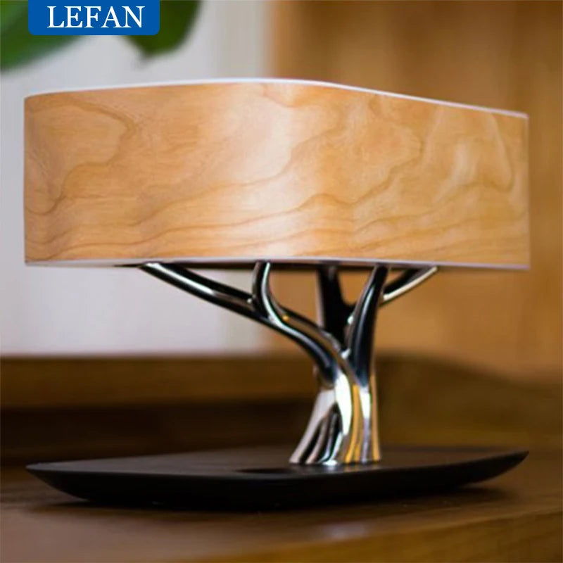 Smart Bedside LED Desk Lamp Built-in Bluetooth Speaker Wireless Phone Charger Smart LED Dimmable  Lamp Cafe Bar Table Light