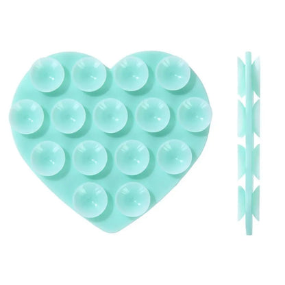 Heart-shape Sucker Support Silicone Sucker Strong Adsorption Mobile Phone Fixed Pad Hand-Free Washable Suction Cup Bracket