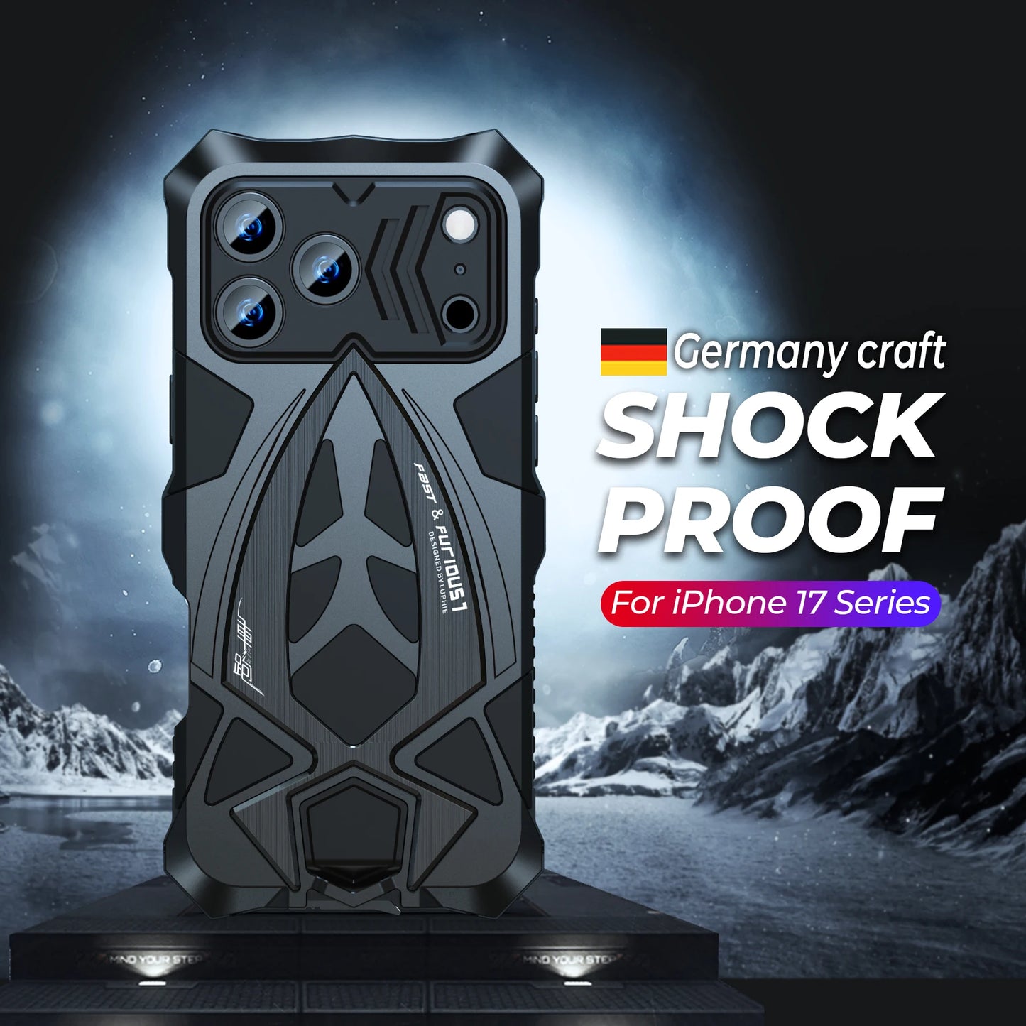 For iPhone 17 16 Pro Max 15 14 Rugged Phone Case Military Grade Shockproof Armor Cover Shell Metal Silicon Fundas