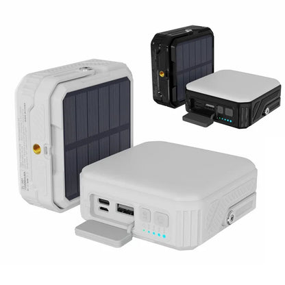 Solar Power Bank 10000mAh Powerbank Portable Charger External Battery Bracket Camping Tent Light Emergency Power Supply