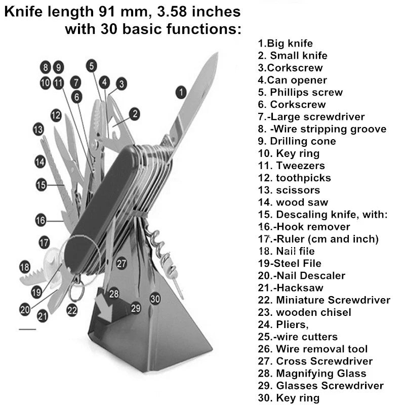 Multi Tool Pocket Knife Portable Folding Knife Stainless Steel Pocket Multifunctional Camping Survival Knives Pliers Knife