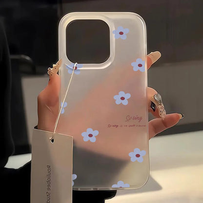 Matte Soft Silicone Phone Cases for iPhone 15 Case iPhone 16 13 17 Pro Max 14 11 12 Pro 15 16 Plus Flower Clear Shockproof Cover