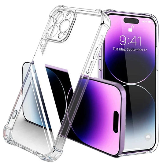 Clear Shockproof iPhone Case – Transparent Silicone Protective Cover