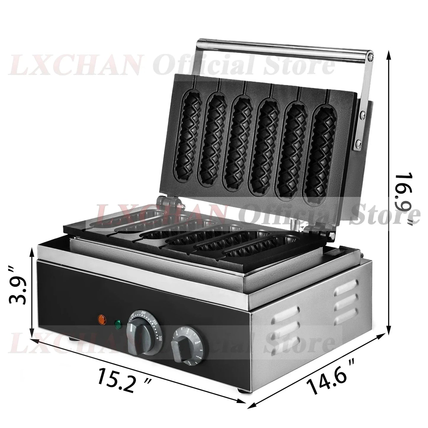 HomeWise 6PCS Electric Waffle Sausage Maker Non-Stick Lolly Stick Muffin Crispy French Corn Hot Dog Machine Kitchen Home