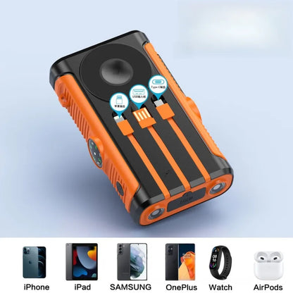 2025 NEW Solar Power Bank 20000mAh 22.5W Magnetic Wireless Powerbank Hand Crank with Cable Portable Charger for Outdoor Camping
