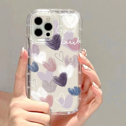 Clear Phone Cases For iPhone 13 Case iPhone 17 Air 16e 15 16 12 11 14 13 Pro Max Funda Love Heart Soft Silicone Shockproof Cover