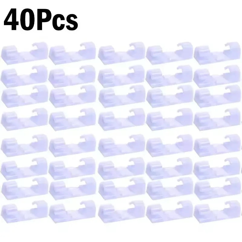 Cable Clips Organizer Drop Wire Holder Cord Management Self-Adhesive Cable Manager Fixed Clamp Wire Winder For Home Office Car