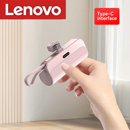 Lenovo 2026 Ultra Slim 500000mAh Super Fast Charging Portable External Battery High Capacity Power Bank USB-C for iPhone Android