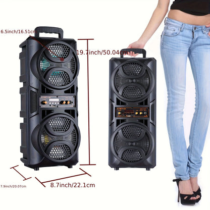 Portable Bluetooth Speaker, Equipped with A Subwoofer Stereo System, Outdoor Party Speaker, LED Colorful Lighting Effect