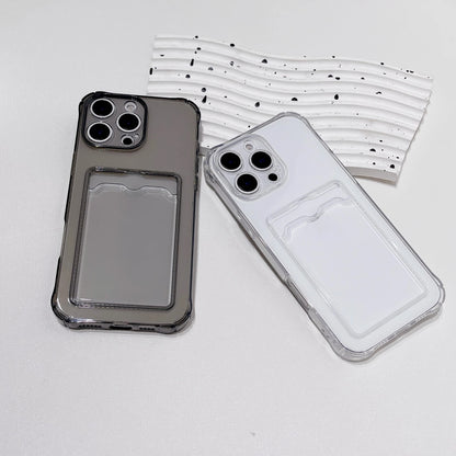 Clear Shockproof ID ATM Card Slot Protection Cover For iPhone  16 15 14 13 12 11 Pro Xs Max Mini 16e X XR Silicone Phone Case