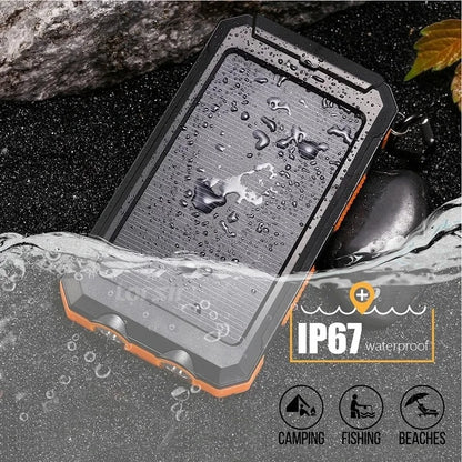 New 30000mAh Solar Power Bank  Portable Charging Poverbank External Battery Charger Strong Light LDE Light for All Smartphones