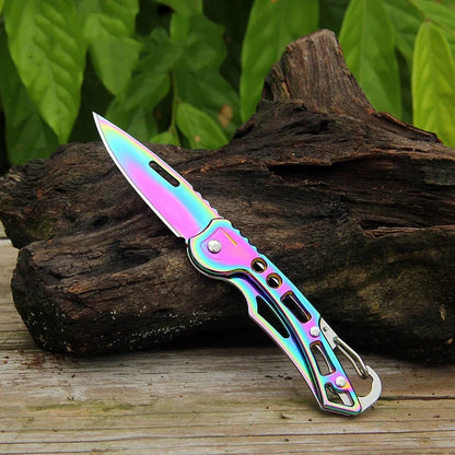 Folding Knife Portable Stainless Steel Pocket Knives for Men EDC Multitool Outdoor Camping Survival Hiking Knife Keychain