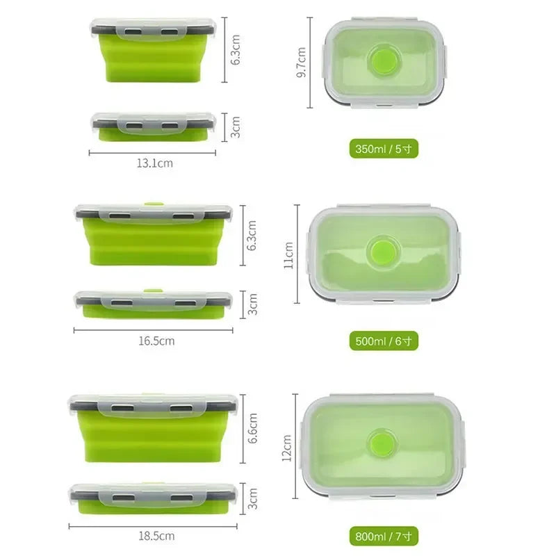 Collapsible Silicone Food Container Portable Bento Lunch Box Microware Home Kitchen Outdoor Food Storage Containers Box