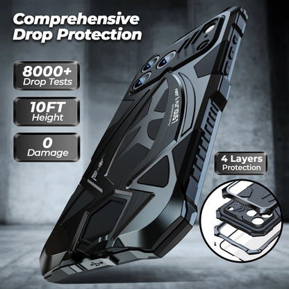 For iPhone 17 16 Pro Max 15 14 Rugged Phone Case Military Grade Shockproof Armor Cover Shell Metal Silicon Fundas