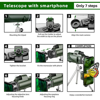 80x100 HD High Power Binoculars 5000M Long Range Zoom Compact Folding Telescope for Hunting Camping Travel