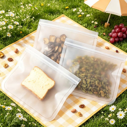 Silicone Food Storage Containers Reusable Food Storage Bags Lunch Bags Stand Up Zip Shut Bag Cup Fresh Food Leakproof Containers