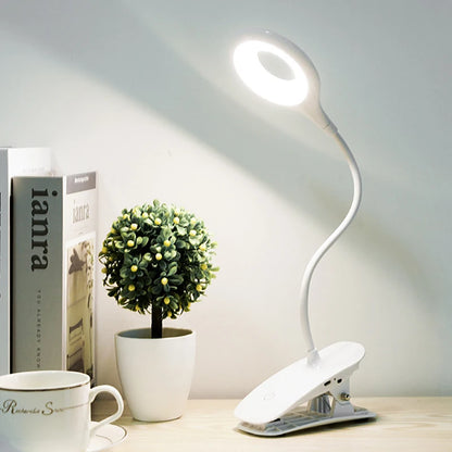LED Desk Lamp Clip On Type USB Charging With Built In Lithium Battery Touch Dimming 3 Modes Learning Reading Table Lamp