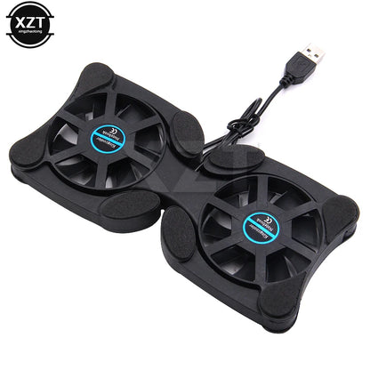 Practical Laptop Cooling Pad Portable Folding Radiator Usb Dual Fan Non-Slip Protective Pads For Notebook Computer Cooler Fan