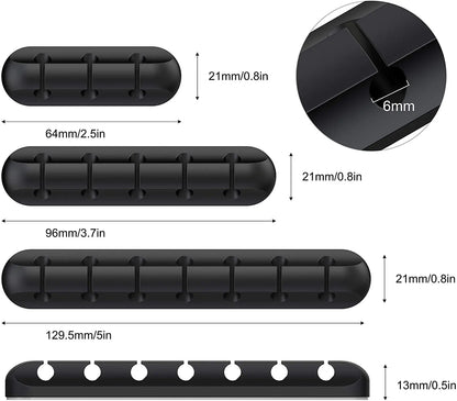 Cable Fixing Clips 3-Pack Cable Management Cable Organiser Clips Silicone Self-Adhesive Suitable for Desktop USB Charging Cables