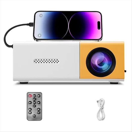 Portable Mini Projector with Full HD 1080P Support and Remote Control