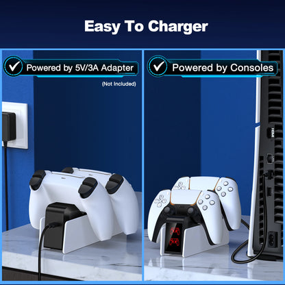 For PS5 Controller Charger DualSense Charging Station Dual Charging Dock Charger Stand for PlayStation5 Wireless Game Controller