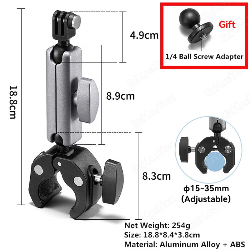 Camera Motorcycle Handlebar Mount Selfie Stick Bicycle Monopod for Go Pro 13 12 11 10 9 8 Insta360 X4 X5 DJI Osmo Action 5 Pro 4