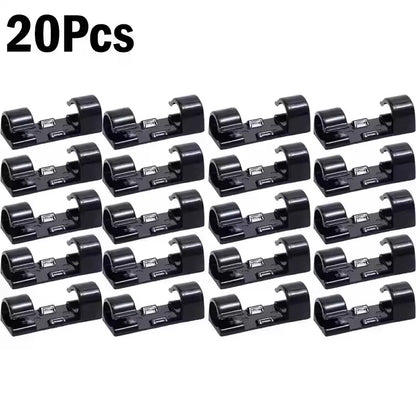 Cable Clips Organizer Drop Wire Holder Cord Management Self-Adhesive Cable Manager Fixed Clamp Wire Winder For Home Office Car
