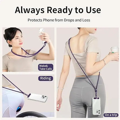 Adjustable Mobile Phone Strap Outdoor Anti-lost Crossbody Phone Lanyards Neck Rope with Patch Cellphone Hanging Cord Strap
